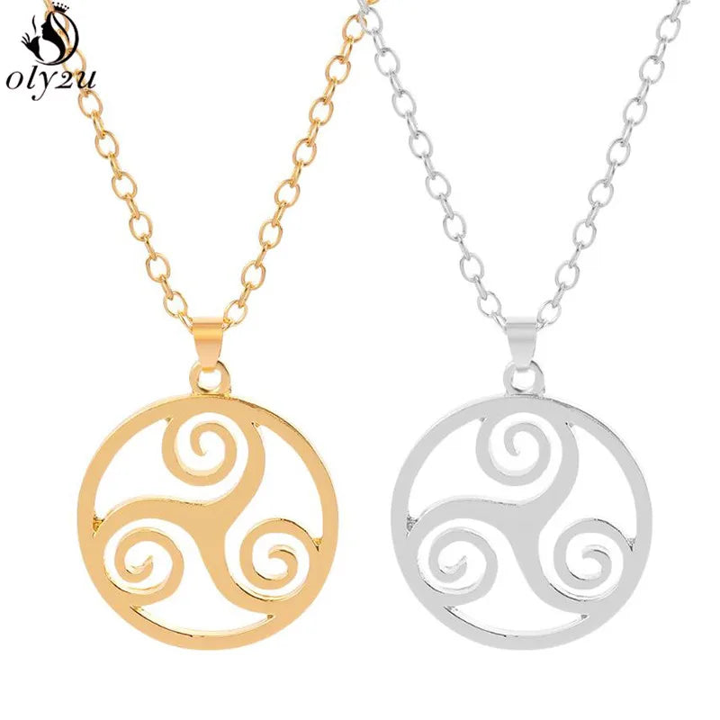 Fashion Movie Jewelry Teen Wolf Triskele Triskelion Inspired Pendant Necklace for Women Stainless Steel Round Men Jewelry Gift