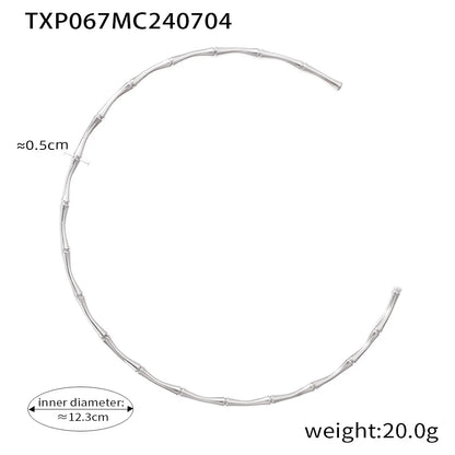 Ferris Wheel Stainless Steel Waterproof Gold Plated Open Collar Necklaces Bracelet Earrings Bamboo Design Choker Jewelry Gift