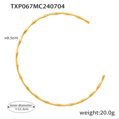Ferris Wheel Stainless Steel Waterproof Gold Plated Open Collar Necklaces Bracelet Earrings Bamboo Design Choker Jewelry Gift