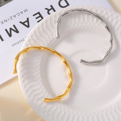 Ferris Wheel Stainless Steel Waterproof Gold Plated Open Collar Necklaces Bracelet Earrings Bamboo Design Choker Jewelry Gift